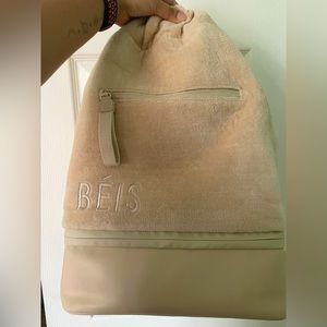 Béis Beige Terry Backpack Cooler
